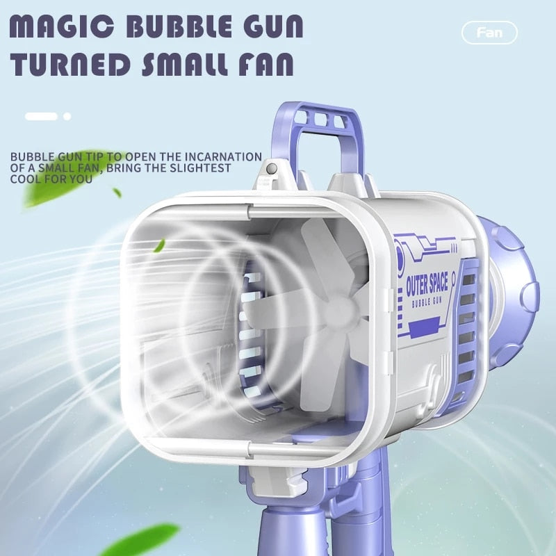 2021 Hot Kids Gatling Bubble Gun Toy 64-Hole Charging Electric.