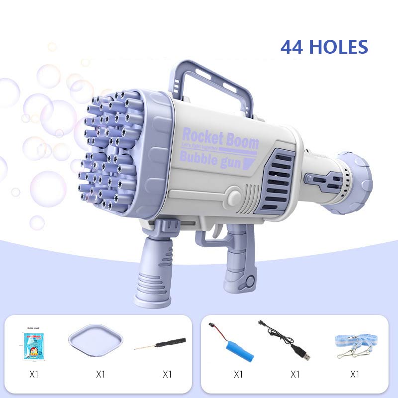 2021 Hot Kids Gatling Bubble Gun Toy 64-Hole Charging Electric.