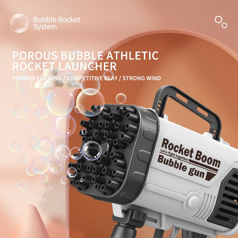 2021 Hot Kids Gatling Bubble Gun Toy 64-Hole Charging Electric.