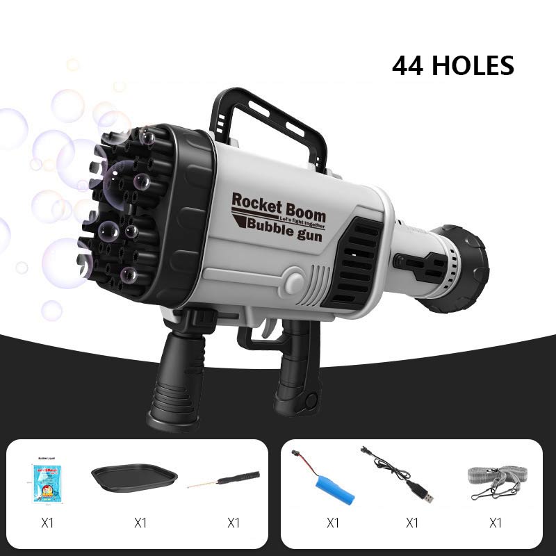 2021 Hot Kids Gatling Bubble Gun Toy 64-Hole Charging Electric.
