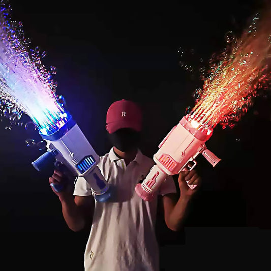 2021 Hot Kids Gatling Bubble Gun Toy 64-Hole Charging Electric.